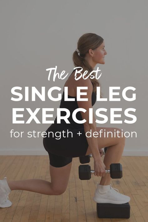 Compound Leg Exercises, Quad Strengthening, Single Leg Exercises, Leg Strength Workout, Fancy Gym, Dumbbell Leg Workout, Leg Strengthening Exercises, 15 Min Workout, Single Leg Glute Bridge