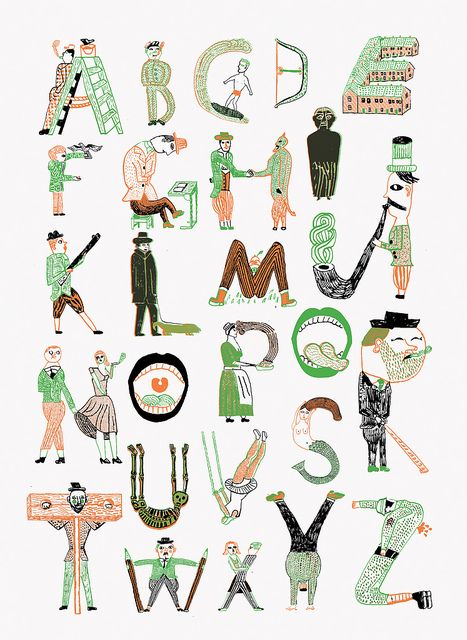 Illustrated Alphabet Alphabet Drawing, Design Alphabet, Abc Art, 달력 디자인, Knitted Patterns, Abc Poster, Typography Alphabet, Halloween Fonts, Alphabet Art