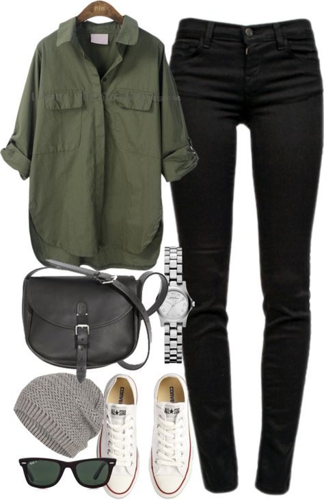 "Untitled #1529" by florencia95 ❤ liked on Polyvore Outfits 2023, Mode Casual, Cute Fall Outfits, Casual Work Outfits, Green Shirt, 가을 패션, Fashion Mode, Outfits Summer, Mode Inspiration