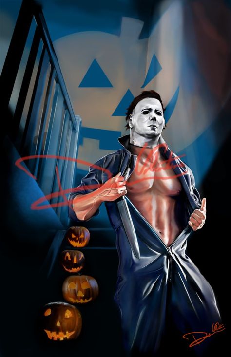 Michael Myers Halloween Hunks of Horror Pinup by Cordy5by5 on DeviantArt Michael Myers Art, Michael Meyer, Horror Movies Funny, Horror Party, Scary Movie Characters, Horror Movie Icons, The Boogeyman, Funny Horror, Horror Movie Art