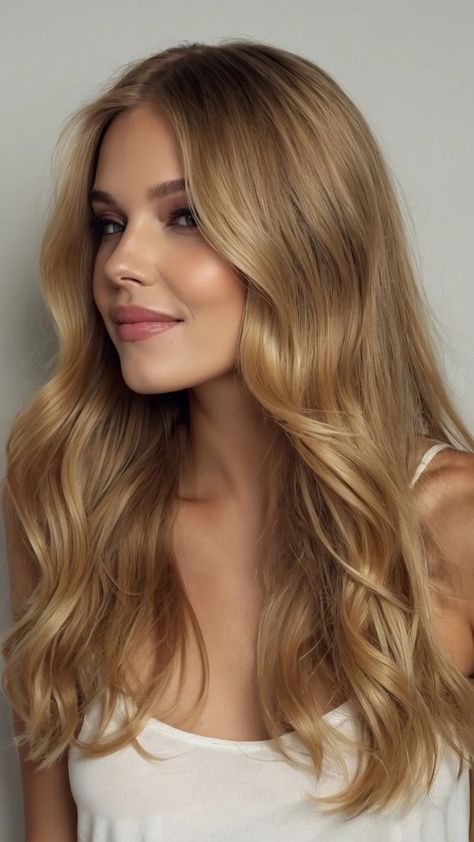 Radiant Honey Blonde: 13 Bright Ideas for Your Next Hair Transformation - Inspire Inlet Honey Blonde Light Brown Hair, Gold Ash Blonde Hair, Honey Blonde With Dimension, Bright Honey Blonde Balayage, Warm Buttery Blonde Hair, Honey Blonde Balayage On Brown Hair, Light Honey Brown Hair Color, Gingerbread Blonde Hair, Golden Brown Hair Color Honey