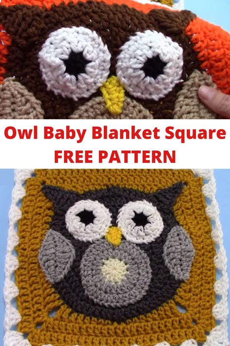 How great is the Owl Baby Blanket Square Crochet Pattern? And who doesn’t love blankets? Especially one with tiny owls on it. Its colorful, it’s warm and cozy and it’s the owl baby blanket crochet pattern!    #crochet #babyblanket #crochetpatterns #crochettutorial #freecrochetpattern #crochetblanket #crochetsquare      For the most part it serves a utility but it’s just so damned cute. The tutorials and documentation on etsy.com will have you a pro-blanket crocheter in no time flat. Crochet Dog Motif Applique Patterns, Crochet Owl Blanket Pattern, Crochet Owl Blanket, Owl Crochet Pattern Free, Crochet Pants Pattern, Owl Baby Blankets, Sunflower Coasters, Crochet Patterns Baby Girl, Owl Craft