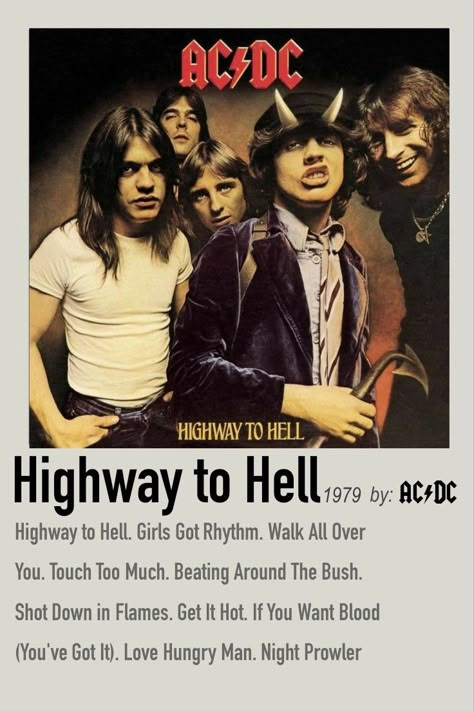 Acdc Albums, Acdc Poster, Beatles Wallpaper, Rock Album Covers, Minimalist Music, Music Poster Ideas, Film Song, Highway To Hell, Music Poster Design