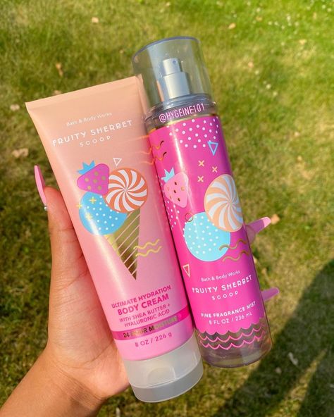 @hygeine101 fruity sherbet scoop🩷🍧! This is my new FAVORITE fragrance omg! You definitely need to pick this up at the semi annual sale! Don’t miss out! ~ #bathandbodyworks #bodyspray #lotion #scentoftheday #explorepage #bodycream #girlythings #fragrence #semiannualsale #smellgoodfeelgood #hygieneproducts #bodycare Bath And Body Lotion, Bath N Body Works, Body Hygiene, Bath And Body Works Perfume, Shower Skin Care, Smell Goods, Annual Sale, Semi Annual Sale, Bath And Body Care