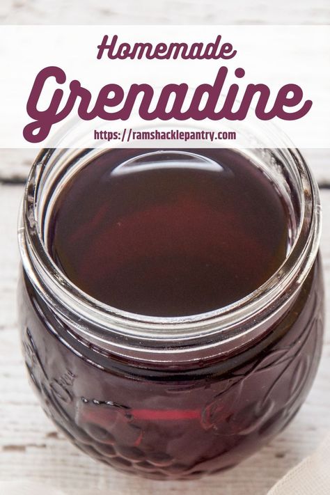 Homemade Grenadine Recipe, Grenadine Recipe, Homemade Grenadine, Syrup For Cocktails, Pomegranate Recipe, Grenadine Syrup, Pomegranate Recipes, Best Cocktails, Best Cocktail Recipes