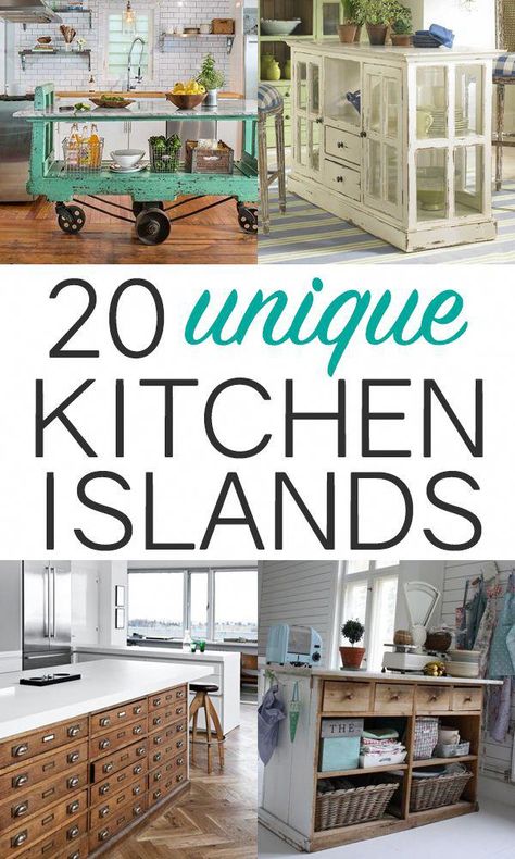 Upcycled Kitchen Island, Unique Kitchen Islands, Dresser Kitchen Island, Upcycled Kitchen, Kitchen Island Ideas, Small Kitchen Island, Farmhouse Kitchen Island, Inspiration Kitchen, Diy Kitchen Island