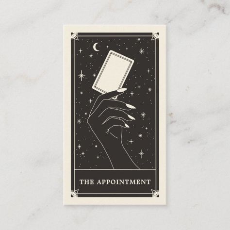 Tarot Business Cards, Salon Board, Cny 2024, Tarot Business, Appointment Card, Referral Cards, Hairstylist Business Cards, Black Business Card, Appointment Cards