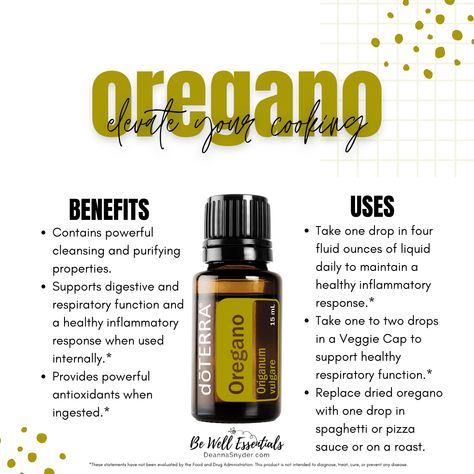 🌿 Oregano oil is not only a wellness powerhouse but often used in the kitchen! Its potent flavor means a little goes a long way, making it perfect for adding a robust oregano taste to your dishes.   🔥Oregano is considered a “hot” oil and should always be diluted with a carrier oil before using it topically. Doterra Oregano, Doterra Recipes, Doterra Essential Oils Recipes, Oregano Oil, Carrier Oil, Doterra Oils, Hot Oil, Doterra Essential Oils, Essential Oil Recipes