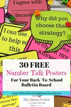 These number talks math posters are perfect for back-to-school bulletin boards and building a growth mindset in your math class! Get them for FREE! 2nd Grade Number Talks, Math Talk Posters, Math Talks, Math Bulletin Boards, Math Posters, Number Talks, Math Talk, Fourth Grade Math, Math Intervention