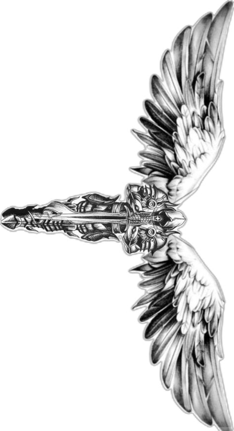 Chest Tattoo Wings, Angel Warrior Tattoo, Guardian Angel Tattoo Designs, Chest Tattoo Drawings, Full Neck Tattoos, Mens Body Tattoos, Wing Tattoos On Back, Small Phoenix Tattoos, Sick Tattoo