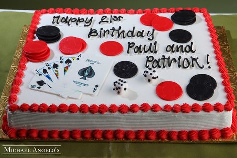 Sheila Johnson, Lv Cake, Sheet Cake Ideas, Poker Cake, Michael Angelo, Casino Birthday, News Logo, A Deck Of Cards, Design Sheet