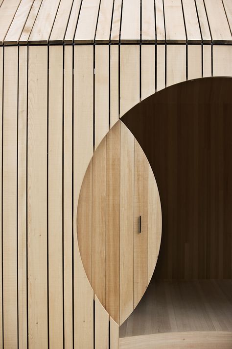 Wooden Round Door Design, Circular Door, Round Door Frame Design, Round Shape Door Design, Circular Entrance Architecture, Wood Company, Round Door, Timber Construction, Contemporary Architecture