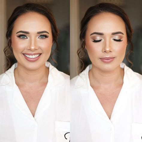 get inspired with these stunning soft glam bridal makeup ideas and pro tips to get the best soft glam makeup look from a MUA! Soft Glam Fall Wedding Makeup, Wedding Make Up Plus Size, Bridal Makeup Contour Wedding Day, Makeup For Morning Wedding, Simple Glam Wedding Makeup, Bride Makeup Round Face, Wedding Makeup For Oval Face, Effortless Wedding Makeup, Soft Glam For Hooded Eyes