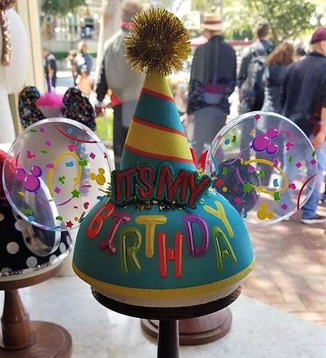 Disney Birthday Hat, Birthday Mickey Ears, Disneyland 2023, Disney Annual Passholder, Happy Birthday Disney, Disney Acrylic Nails, Disneyland Birthday, Diy Disney Ears, Disney Ears Headband