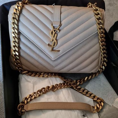 complete box fast shipping worldwide available WhatsApp # +97338726739 Yves Saint Laurent Bag Beige, Ysl College Bag Medium Outfit, Ysl College Bag Medium, Ysl College Bag, Ysl College, Yves Saint Laurent Bag, Saint Laurent Handbags, College Bags, Yves Saint Laurent Bags