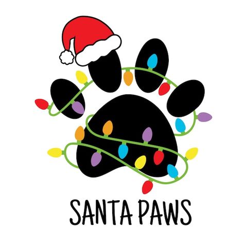 Vector santa paws. christmas tree in sha... | Premium Vector #Freepik #vector #christmas-cat #winter-card #christmas-decoration #merry Merry Christmas With Dogs, Christmas Dog Drawing Easy, Christmas Dog Drawing, Christmas T Shirt Ideas, Merry Christmas Cats, Paw Print Christmas, Dogs Drawing, Cat Christmas Cards, Cat Winter