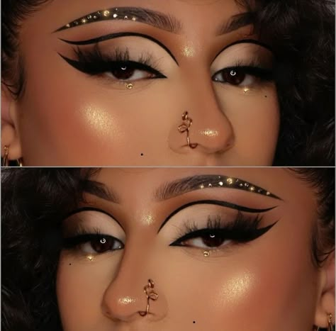 Eye makeup/eye shadow looks Sully Makeup, Mackup Ideas, Eyeliner Design, Maroon Makeup, Exotic Makeup, Makeup Themes, Evening Eye Makeup, Rhinestone Makeup, Makeup For Black Skin