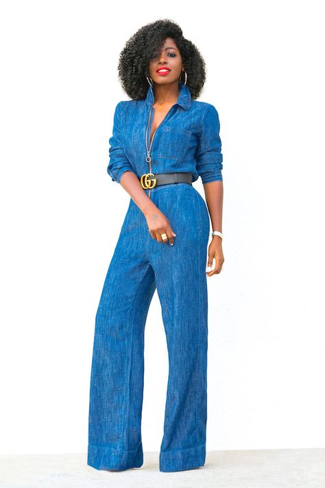 Denim Wide Leg Jumpsuit Classy Denim Outfits For Women, Wide Leg Jumpsuit Outfit, Jumpsuit Denim, Style Pantry, Leopard Print Maxi Dress, Denim Wide Leg, Wedding Dress Patterns, Denim Dungarees, All Jeans