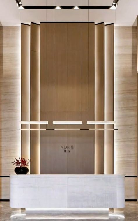 Front Desk Design, Reception Area Design, Hotel Lobby Design, Lobby Interior Design, Reception Desk Design, Office Interior Design Modern, Hotel Reception, Lobby Interior, Luxury Office