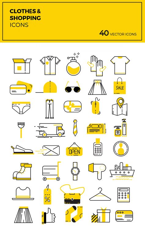 Shopping Vector, Motion Lines, Café Design, Creative Cv, Icon Design Inspiration, Flat Design Icons, Info Graphics, Furniture Logo, Yellow Design