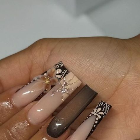 LA NAIL/TOE ARTIST on Instagram: "🍂🫶🏻 so excited for fall sets   #fallnails #fallnails🍁🍂 #brownnails #airbrushnails #nailart #lanailtech #lanails #nailartist" Fall Nails Latina, Fall Girly Nails, Fall Junk Nails, Y2k Fall Nails, Fall Long Nails, Fall Nail Sets, Nails Inspo Acrylic, Fall Baddie Nails, Fall Inspo Nails