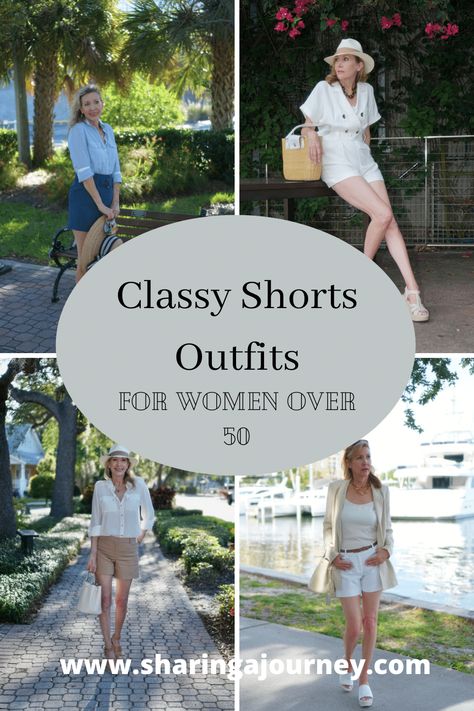 White Shorts Outfit Summer, Classy Shorts Outfits, Dressy Shorts Outfits, Spring Shorts Outfits, Classy Shorts, Shoes With Shorts, Casual Shorts Outfit, Styling Shorts, Style Over 50