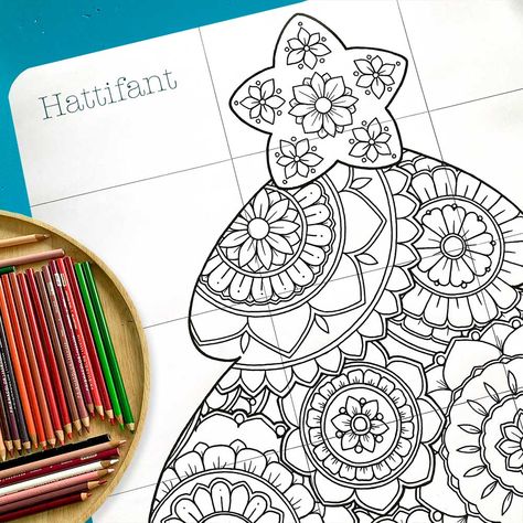 GIANT Poster | Christmas Tree - 'Mandalas' to Color - Hattifant Giant Christmas Tree, Kids Christmas Coloring Pages, Christmas Tree Poster, Cute Halloween Coloring Pages, Coloring Posters, Collaborative Art Projects, Giant Poster, Christmas Tree Coloring Page, Tree Poster