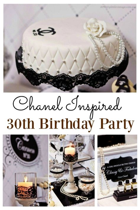 If you are looking to organize a Chanel inspired party, this 30th birthday party will provide a ton of inspiration. It has everything you need for an elegant party vibe with an awesome idea for the favour bags! Coco Chanel Party Theme, Chanel Bridal Shower Theme, Chanel Inspired Party, Coco Chanel Party, Chanel Birthday Party, 30th Birthday Bash, Chanel Birthday, Best Birthday Quotes, Chanel Party