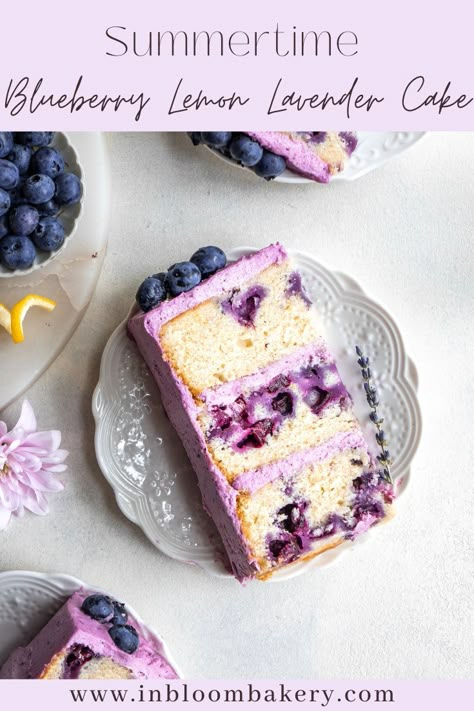 Lemon Lavender Cake, Blueberry Lemon Cake Recipe, Lavender Cake, Lemon Cream Cheese Frosting, Blueberry Cake Recipes, Blueberry Lemon Cake, Lemon Cake Recipe, Torte Cupcake, Blueberry Cream Cheese