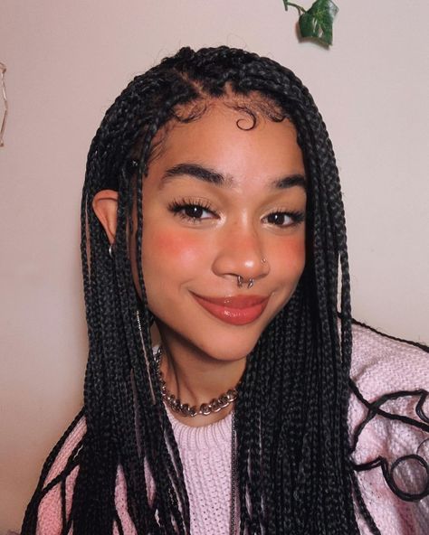 ⋆ ☽ ✩ kiara 𖤐 ✺ ⋆ (@keeahwah) • Instagram photos and videos Micro Braids Hairstyles, Cute Box Braids, Birthday Hair, Cute Box Braids Hairstyles, Small Braids, Micro Braids, Girl Inspiration, Box Braids Hairstyles, July 11