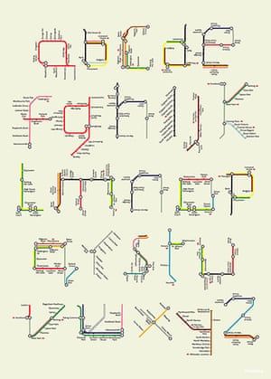 London Underground Map, Inspiration Typographie, Underground Map, London Transport Museum, Typography Alphabet, Alphabet Design, London Underground, Typography Letters, Typography Inspiration