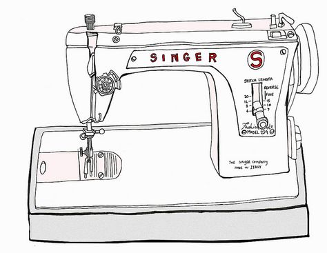 day 10 - singer sewing machine by Rebekah Leigh, via Flickr Sewing Machine Drawing, Machine Drawing, Sewing Clipart, Sewing Machine Service, Computerized Sewing Machine, Sewing Machine Reviews, Sewing Room Organization, Trendy Sewing, Singer Sewing Machine