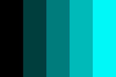 Black to Cyan Color Palette Cyan Color Palette, Neon Colour Palette, Cyan Color, Cyan Colour, Create Color Palette, Black Color Palette, Cool Color Palette, Hex Color Palette, Color Palette Design