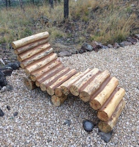 Log Decor, Twig Furniture, Rustic Log Furniture, Shelves Diy, Yard Waste, Log Furniture, Wooden Bench, Diy Furniture Table, Into The Woods