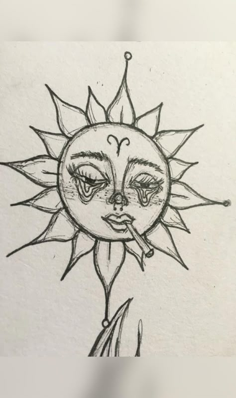 Aries Sun, Arte Grunge, Indie Drawings, Hippie Painting, Grunge Art, Art Diary, Doodle Art Designs, Art Drawings Sketches Creative, Hand Art Drawing