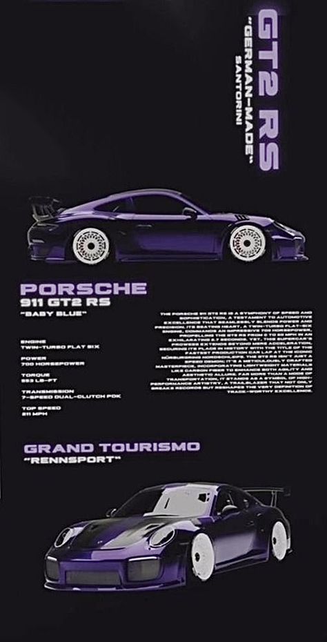 Luxury Car Poster Design, Gt2rs Wallpaper, Phone Wallpaper Cars, Car Wallpaper Porsche, Car Posters Porsche, Car Wallpaper Aesthetic, Wallpaper Iphone Car, Sports Cars Wallpaper, Purple Porsche