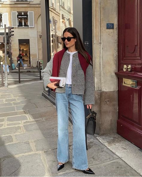 5 Dated French Trends French Women Are Skipping in 2024 | Who What Wear UK French Inspired Fall Outfits, French Cardigan Outfit, French Winter Outfits Parisian Chic, Parisian Street Style 2024, French Fashion 2024, French Street Style Parisians, French Jeans Outfit, French Girl Winter Style, French Winter Outfits