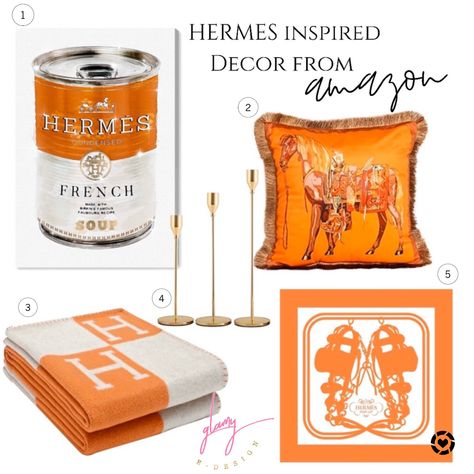 Affordable Hermes Inspired Decor from Amazon! http://liketk.it/2PDhx #liketkit @liketoknow.it College House Bedroom, Bedroom Glam, Decor From Amazon, Hermes Home, Orange Rooms, Bachelorette Pad, Hermes Orange, Gold Candle, Gold Candle Holders