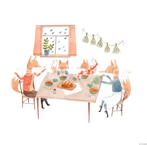 Julianna Swaney, Fox Family, 동화 삽화, Kids Illustration, Woodland Art, Fox Illustration, Illustration Art Drawing, Family Illustration, Fox Art