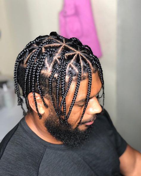 Trending Braids, Amazing Braids, Triangle Parts, Box Braids Men, Braids For Men, Triangle Box Braids, Boy Braids Hairstyles, Cornrow Hairstyles For Men, Braids For Boys