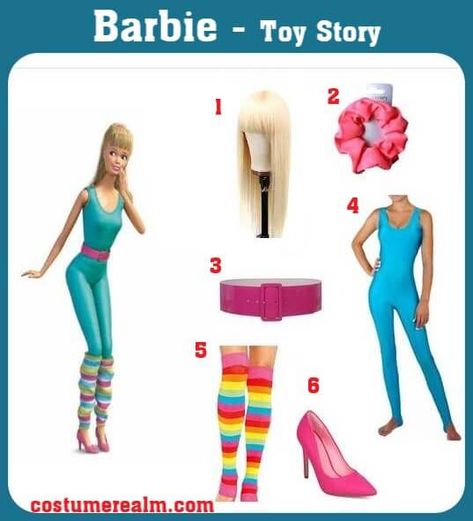 Dress Like Barbie From Toy Story, Barbie Costume, Halloween Costume, Outfits, Fashion, Style, Cosplay Guide Barbie From Toy Story Costume, Barbie Toy Story Costume, Toy Story Costumes Women, 80s Barbie Costume, Barbie From Toy Story, Barbie Party Costume, Toy Story Barbie Costume, Barbie Costume Halloween, Dress Like Barbie