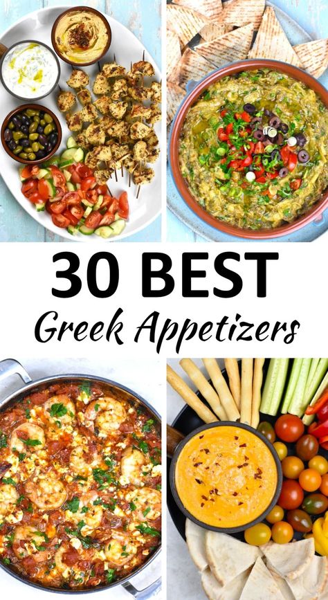 Greek Party Food Appetizers, Vegan Greek Appetizers, Easy Greek Appetizers Parties Food, Greek Lunch Party, Greek Platter Mediterranean Dishes, Greek Hors D'oeuvres, Greek Recipes For A Crowd, Greek Mezze Recipes, Greek Dishes Appetizers