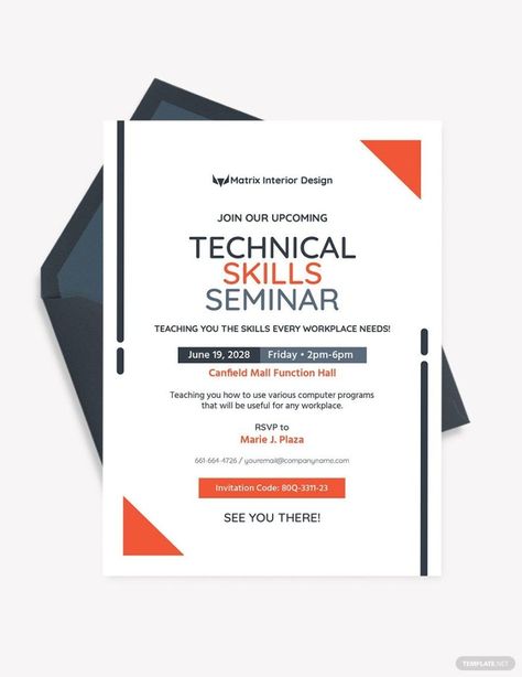 Technical Seminar Invitation Template in PSD, Word, Publisher Seminar Invitation, Card Invitation Wedding, Corporate Invitation Design, Conference Invitation, Event Invitation Design, Medical Brochure, Invitations Engagement, Invitation Graduation, Meeting Ideas