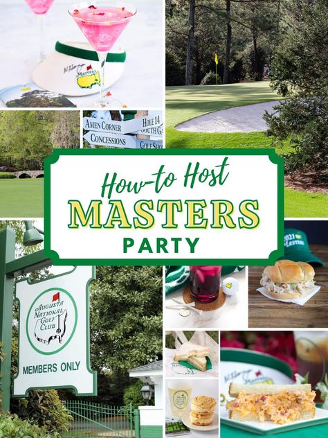 Masters Party Ideas, Masters Party, Golf Party Games, Golf Party Foods, Golf Theme Party, Golf Birthday Party, Masters Tournament, Masters Golf, Golf Event