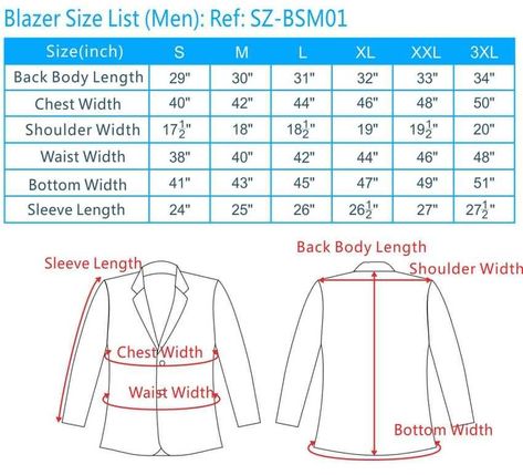 blazer size chart, mens blazer jacket size chart, ladies blazer size chart, men's suits sizing guide, mens suits size, ladies suits size, tailored suits pants, customized suits pants, suits wholesale mong kok, tailored suits wholesale hong kong - iGift.hk