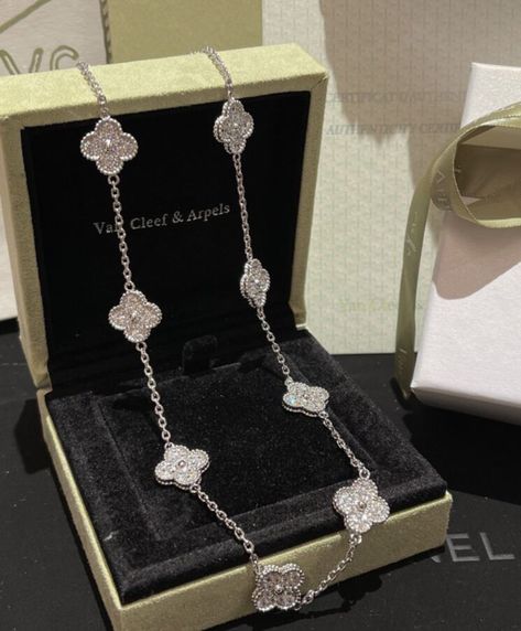 Van Cleef Alhambra Bracelet Silver, Van Cleef Arpels Necklace Silver, Necklaces Van Cleef, Silver Van Cleef Necklace, Vancleefarpels Bracelet Silver, Van Cleef Silver Necklace, Van Cleef Arpels Silver, Van Cleef Diamond Necklace, Silver Van Cleef Bracelet