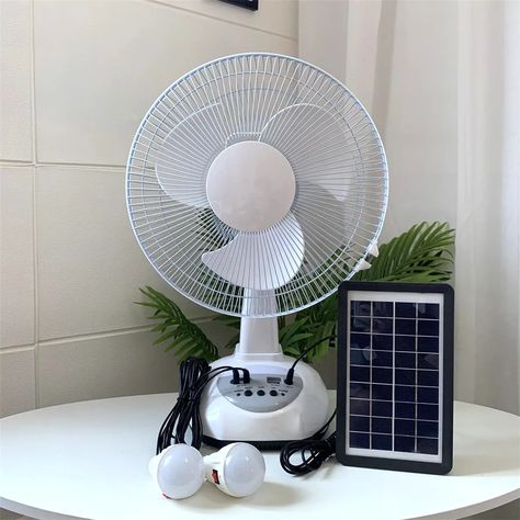 32.27US $ 20% OFF|110 120V/220 240V AC  12 inch portable rechargeable table fan Built in battery with solar panel  and LED bulb| |   - AliExpress Solar Fan, Rechargeable Fan, Portable Fan, Solar Panel, Table Fan, Electrical Equipment, Solar Panels, Led Bulb, Solar