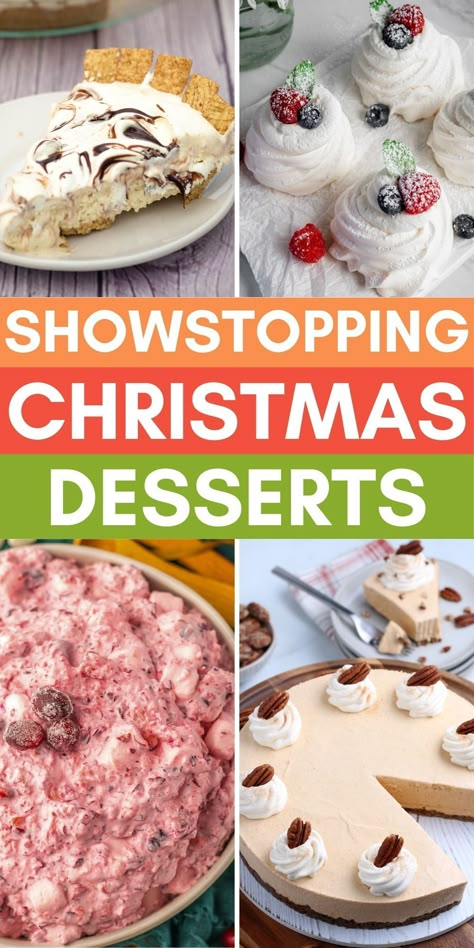 Showstopping Christmas Desserts Christmas Special Desserts, Christmas Fancy Desserts, The Best Christmas Desserts, Showstopping Christmas Desserts, Christmas Dessert Recipes Fancy, Christmas Dessert Cups, Christmas Dessert Ideas For Party, Top Christmas Desserts, Christmas Dessert Pie