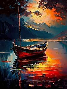 Boat Painting Abstract, Boat Painting Acrylic, Easy Landscape Paintings, Navi A Vela, Christmas Easy, Painting Background, Easy Canvas, Painting Classes, Boat Art