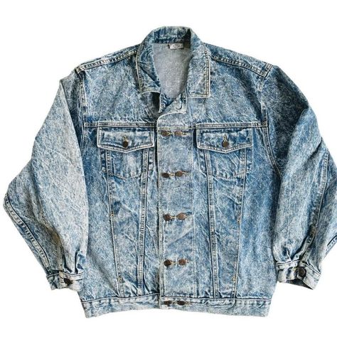 Vintage Retro Jean St. Tropez Clothing Acid Wash Chunky Denim Jacket-
• No size tag. Fit is M-L. 23 1/2”W across pit to pit, 26”L. Please use measurements to determine fit.
• 100% cotton 
• Puffy sleeves, double button, collared. Chunky, heavier weight.
• In overall good condition. Some thinning/ distressed spots typical of acid wash. Some discoloration around the collar. 

#acidwash #retro #80s #denimjacket #chunky